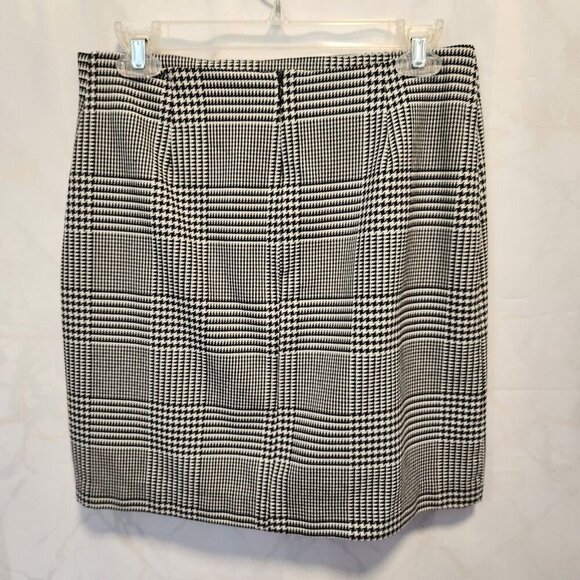 Rachel Zoe Houndstooth Mini Pencil Skirt Women’s Size 4 Black/White Preppy Work - Picture 5 of 10